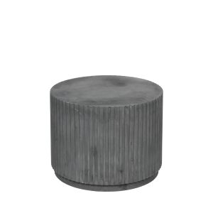 BROSTE COPENHAGEN rund Rillo sofabord - grå fibercement (Ø56)