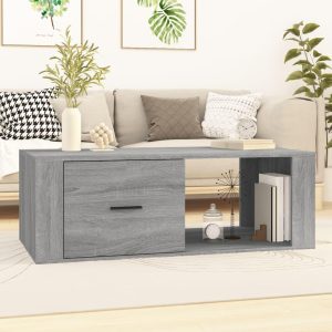 Sofabord 100x50,5x35 cm konstrueret træ grå sonoma-eg