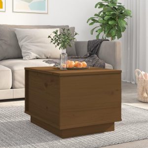Sofabord 40x50x35 cm massivt fyrretræ gyldenbrun
