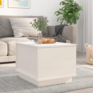 Sofabord 40x50x35 cm massivt fyrretræ hvid