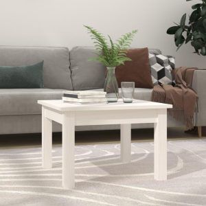 Sofabord 45x45x30 cm massivt fyrretræ hvid