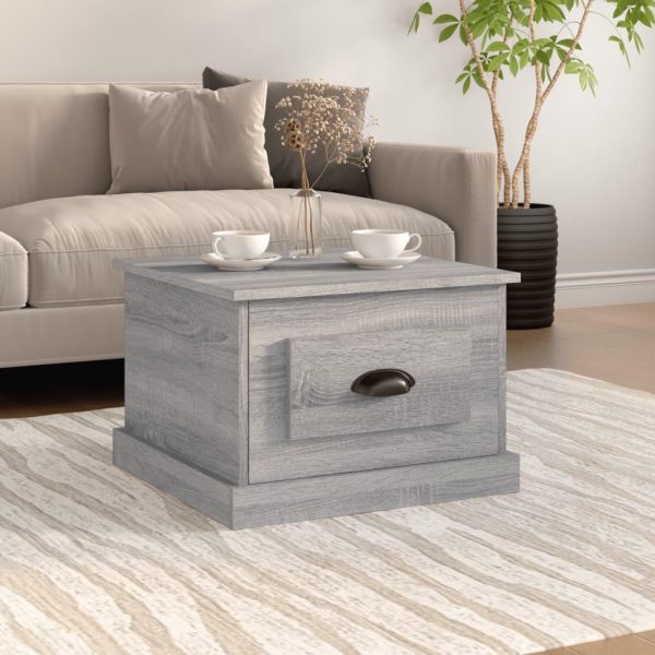 Sofabord 50x50x35 cm konstrueret træ grå sonoma-eg