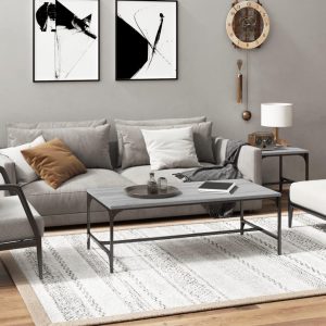 Sofabord 80x50x35 cm konstrueret træ grå sonoma-eg