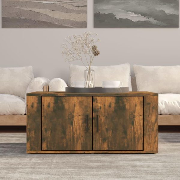 Sofabord 80x50x36 cm konstrueret træ røget egetræsfarve