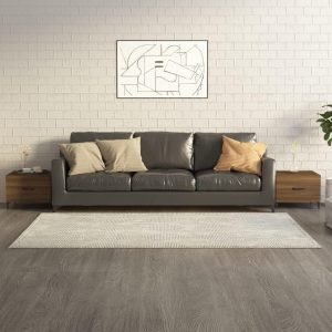 Sofaborde med metalben 2 stk. 50x50x40 cm brun egetræsfarve