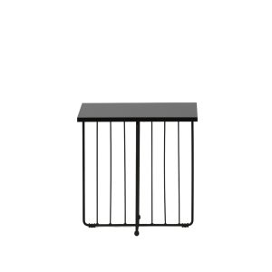 VENTURE DESIGN Dayton sofabord, kvadratisk - sort MDF og sort stål (40x40)
