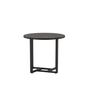 VENTURE DESIGN Lawton sofabord, rund - sort MDF og sort stål (Ø50)