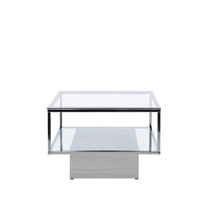 VENTURE DESIGN Maglehem Sofabord Maglehem Sofabord - Sølv Krom / Klar glas