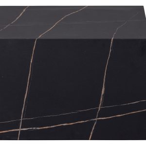 WOOOD EXCLUSIVE Benji sofabord, kvadratisk - sort MDF med marmorprint (60x60)