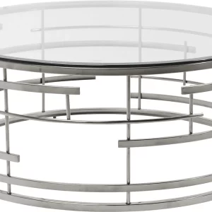 KARE DESIGN Jupiter sofabord - glas/sølv stål, rundt (Ø100)