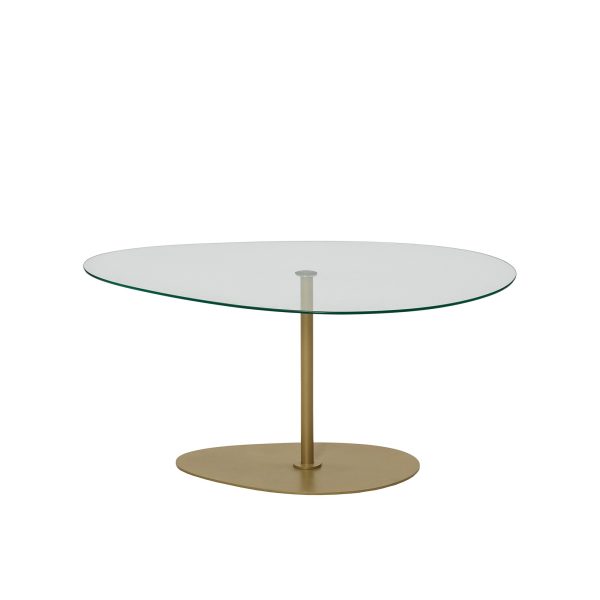NORDVÄRK Porto sofabord, organisk - klar glas og guld metal (90x60)