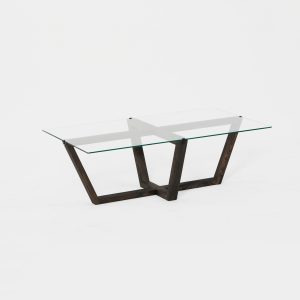 NORDVÄRK Amalfi sofabord, rektangulær - glas og antracit fyrretræ (105x65)