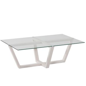 NORDVÄRK Amalfi sofabord, rektangulær - glas og hvid fyrretræ (105x65)