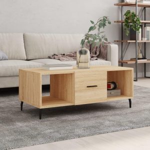Sofabord 102x50x40 cm konstrueret træ sonoma-eg