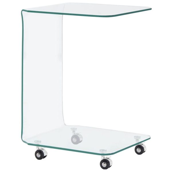 Sofabord 45 x 40 x 63 cm hærdet glas transparent