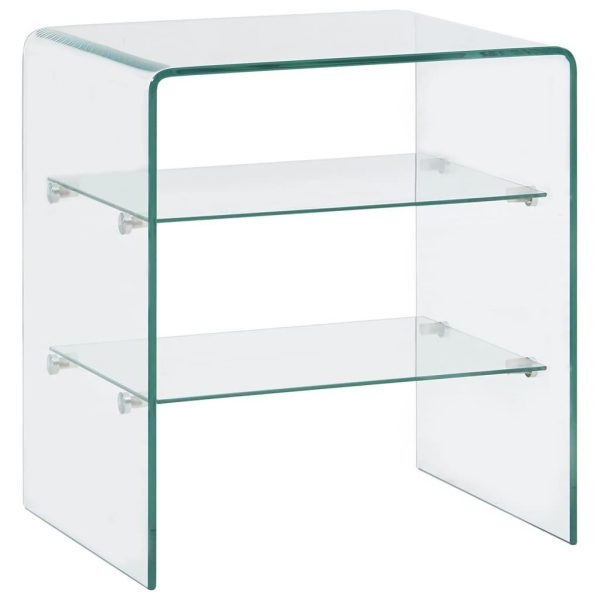 Sofabord 50 x 40 x 56 cm hærdet glas transparent