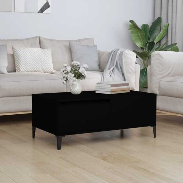 Sofabord 90x50x36,5 cm konstrueret træ sort