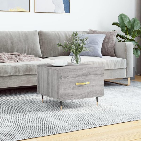 Sofabord 50x50x40 cm konstrueret træ grå sonoma-eg