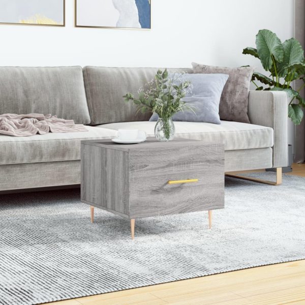 Sofabord 50x50x40 cm konstrueret træ grå sonoma-eg