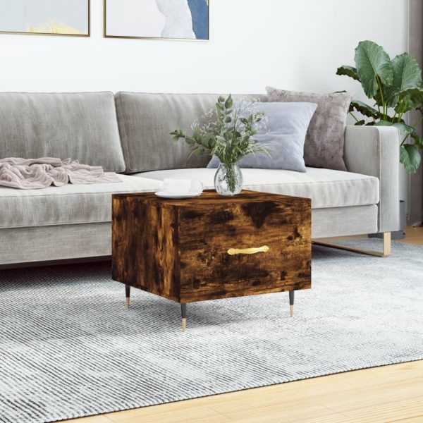 Sofabord 50x50x40 cm konstrueret træ røget egetræsfarve
