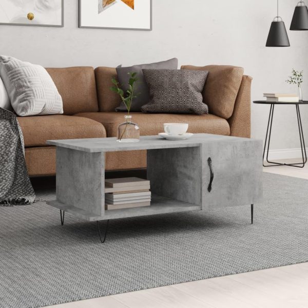 Sofabord 90x50x40 cm konstrueret træ betongrå
