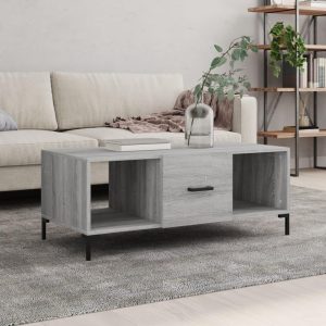 Sofabord 102x50x40 cm konstrueret træ grå sonoma-eg