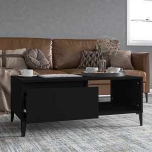 Sofabord 90x50x36,5 cm konstrueret træ sort