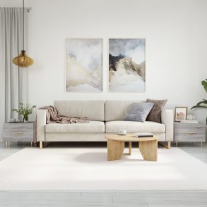 Sofaborde 2 stk. 50x50x40 cm konstrueret træ grå sonoma-eg
